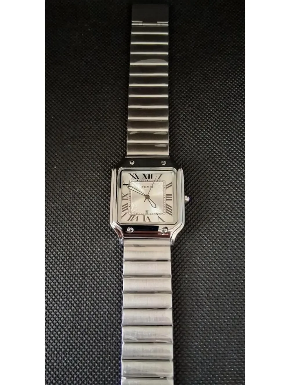 Men's Luxury Square Dial Stainless White Watch